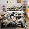 Set Decorazione Geisha Giapponese Tradizionale Morbido Confortevole Copripiumino Set Biancheria da Letto Incluso 1*Copripiumino & 2*Federe, Regalo