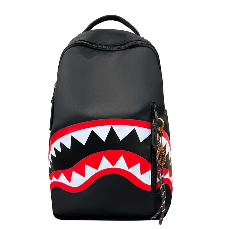 Schoolbag Men's Backpack Travel Bag Fashion Backpack Student School Bag Large Capacity Street Trend Shark Bag