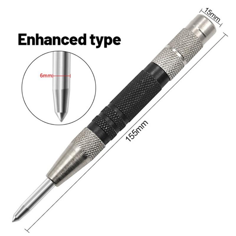 1/2Pcs Automatic Centre Punch Spring Loaded Adjustable Locator for Woodworking Metal Tools Press Dent Marker Kit