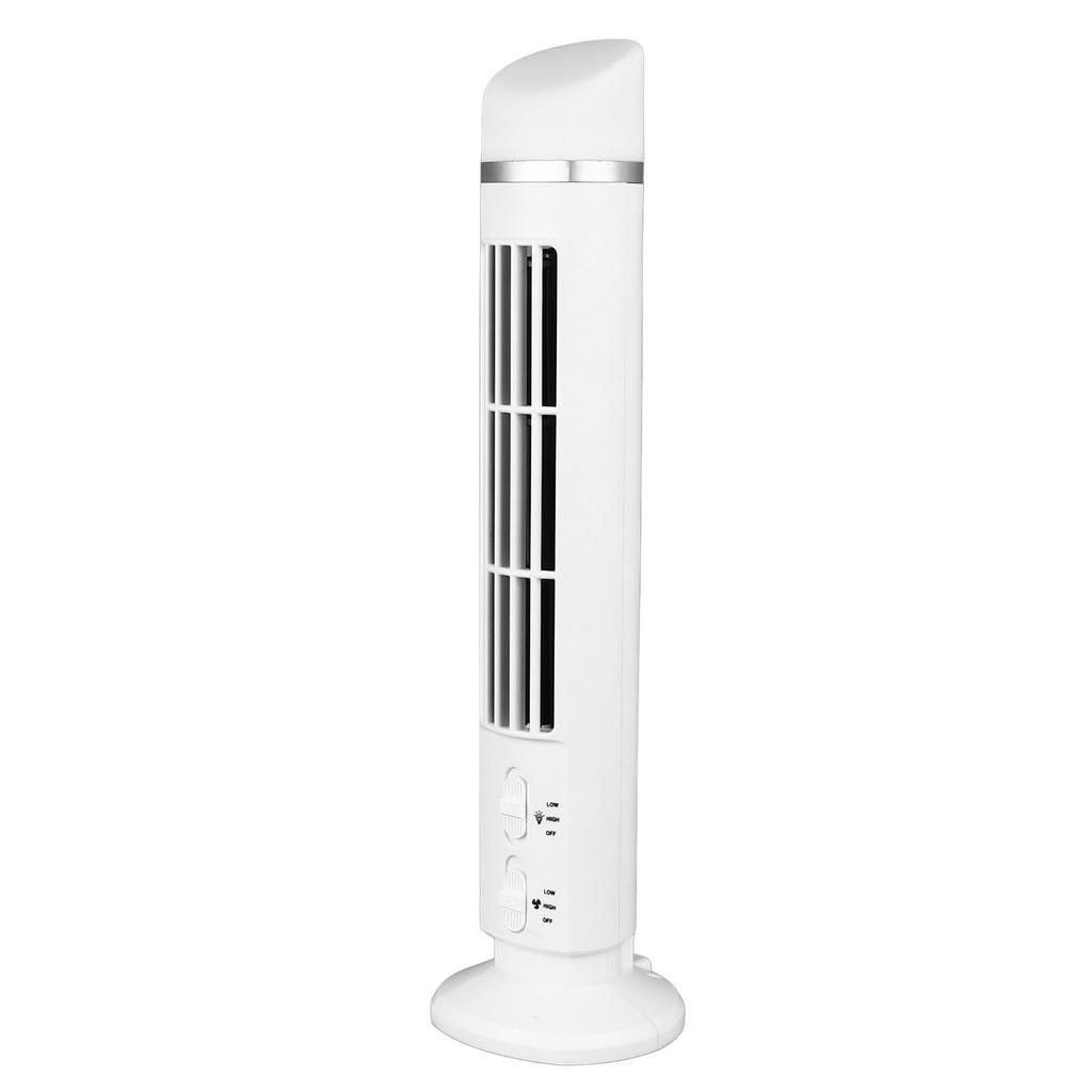 Bladeless Tower Fan Portable USB Desk Fan with Light for Home Bedroom  