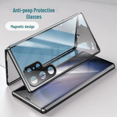 Coque de protection magnétique en métal anti-regard pour Samsung S26 Ultra, Housse transparente à couverture intégrale pour S25U/A56/S24.
