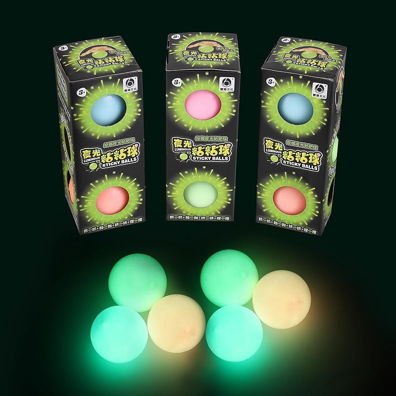 3pack Dream Balls,Glow In The Dark Sticky Balls That Stick To The Ceiling,Stress Relievers Stress Balls for Kids and Adults,Elevated Balls,ASMR Cool