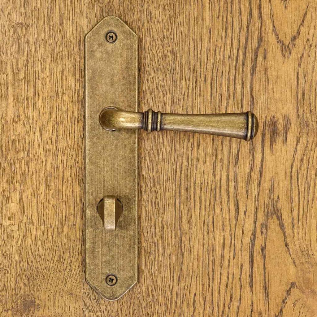 HAMILTON Door Handle with Toilet Plate 90mm ANTIQUE GOLD