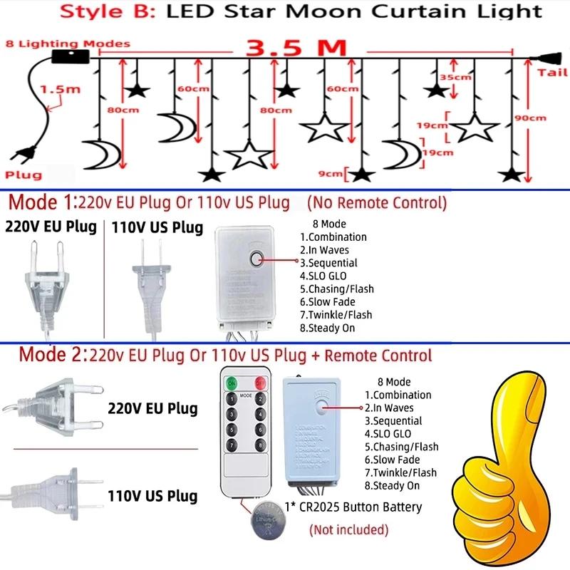 Christmas Decor String Garland Curtain Light LED for Wedding Home Christmas Tree Ornament 2024 Navidad Xmas Gift 2025 New Year