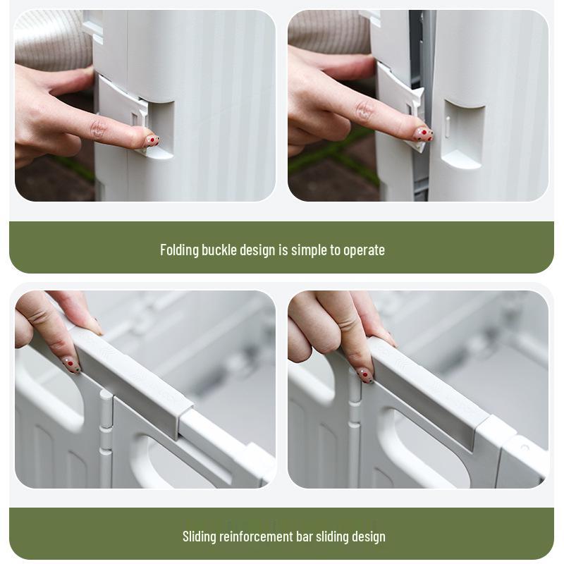 Younai Lightweight Portable Folding Shopping Cart with Trailer Trolley for Home Use