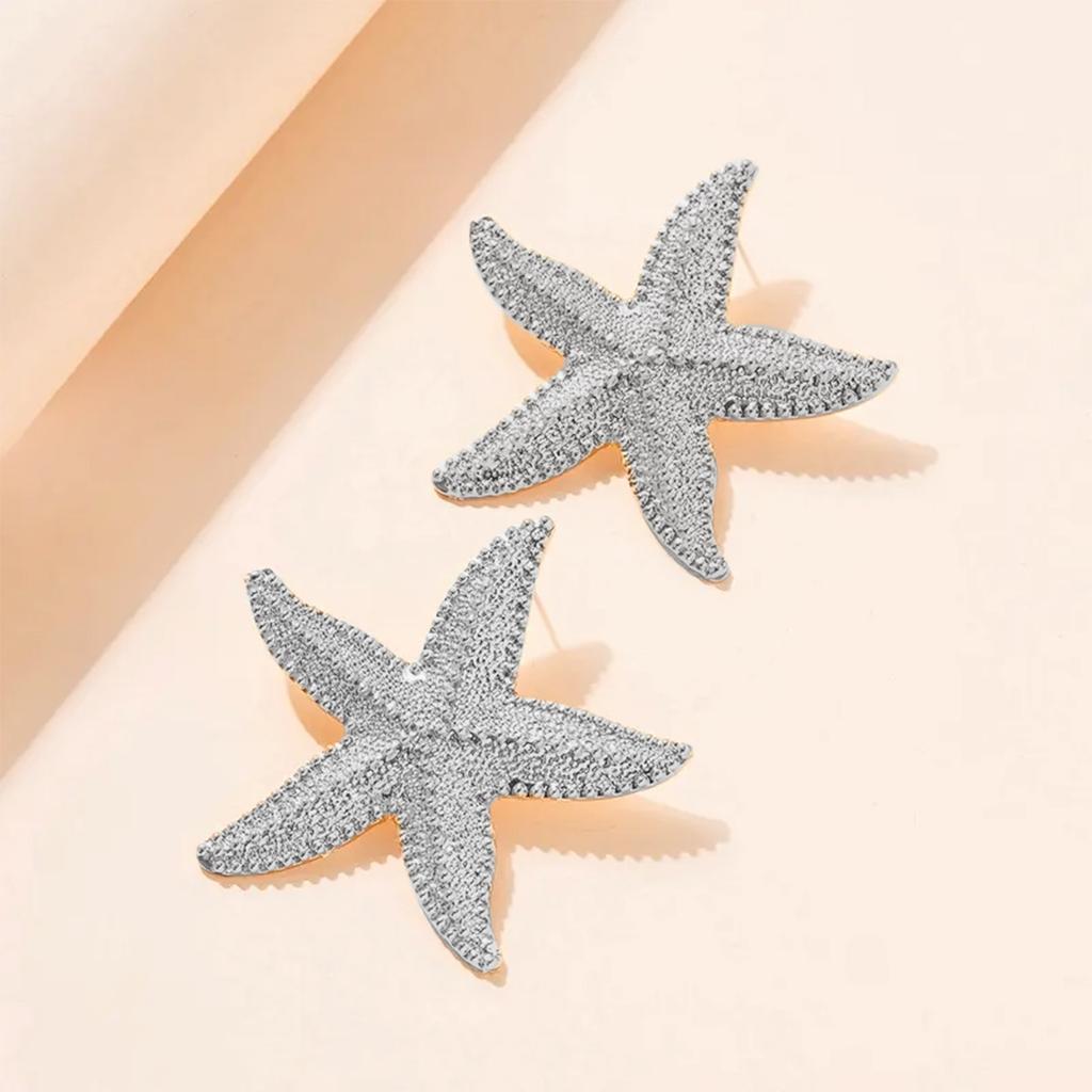 Wind Summer Fresh Ocean Shell 18k Gold Stainless Steel Starfish Earrings Earrings Jewelry