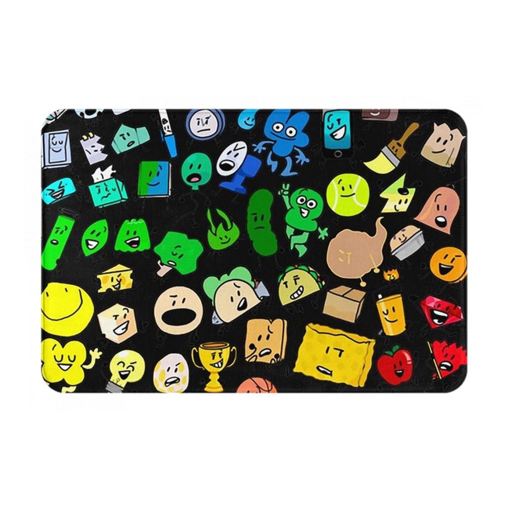 BFDI All Characters Rainbow Non-slip Doormat Floor Mat Cushion Carpet Rug for Kitchen Entrance Home Bedroom Footpad Mats