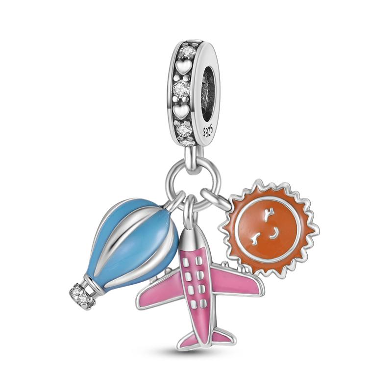 Fit Pan Original Bracelets Copper House Astronaut Puzzle Colorful Air Balloon Charms Beads Diy Fine Jewelry