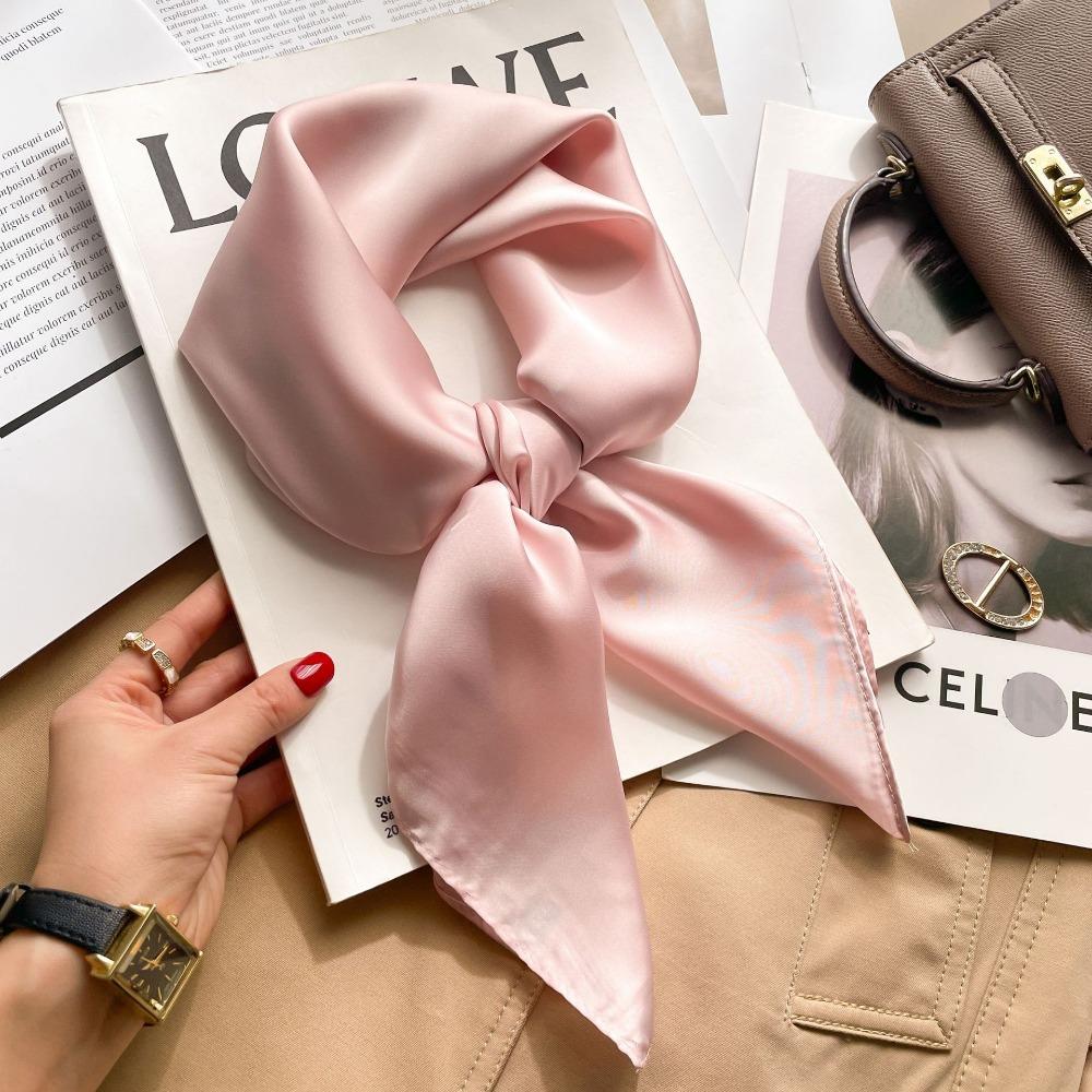 Luxury Silk Shawl Square Scarf for Women Satin Hijab Fashion Wraps Neckerchief Female Hair Bands Ribbon Headband Bandana