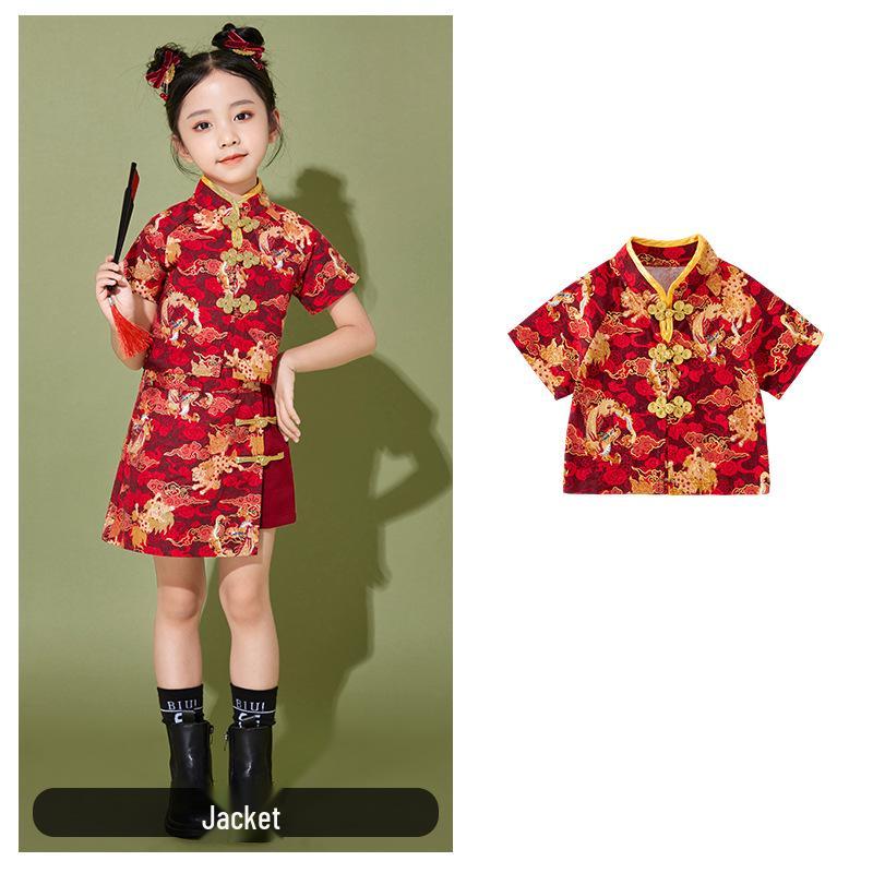 June 1 Children's Cheerleading Outfit Guochao Tang Suit for Boys and Girls - Chinese Style Poetry Recitation and Chorus Costume