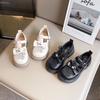 Girls leather shoes 2025 summer new children's bow performance shoes girls princess shoes mesh breathable single shoes tide