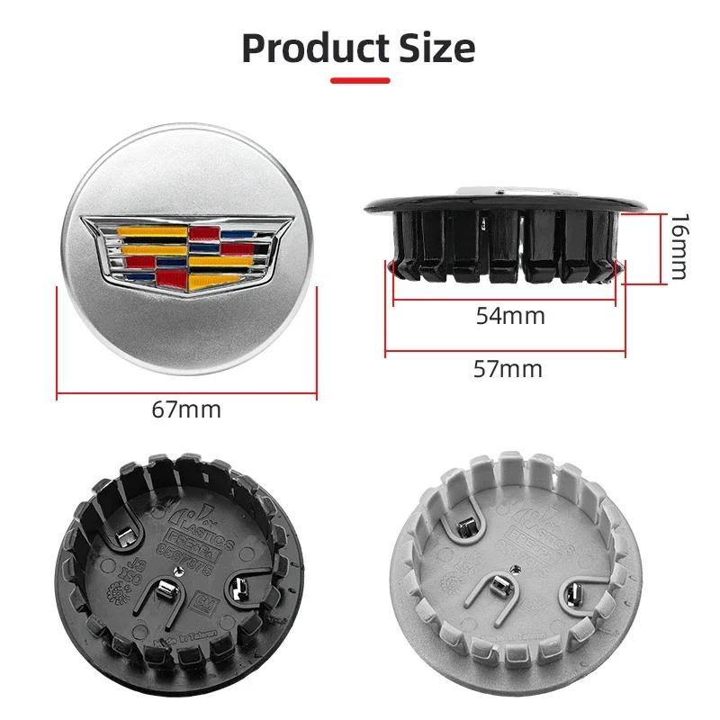 3D 4 ks 67mm Znak středového krytu kola pro Cadillac ATS CTS DTS STS SLS SLR XLR BLS Seville Escalade Tiburon CT6 XT5 XT6 CT5