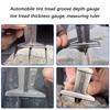 Rustproof Stainless Steel Tire Depth Gauge Measuring Tool Featuring Easy to Read Marking Ideal for Car and Bike Tires