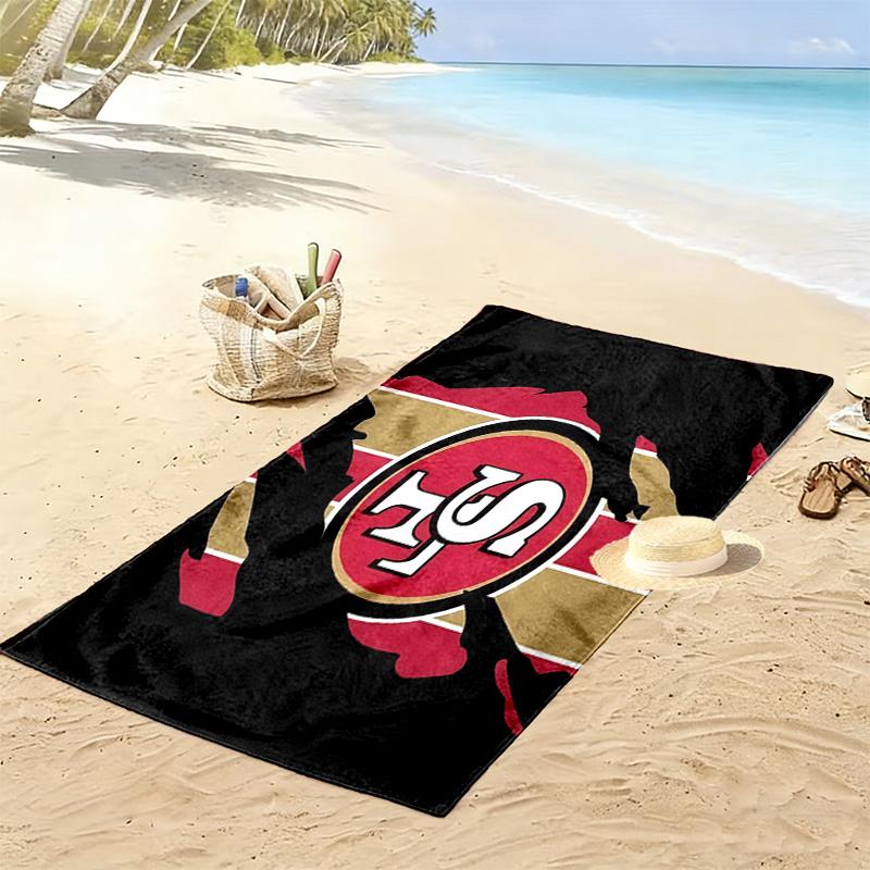 Telo da Spiaggia Stampa San Francisco 49ers, Grande Morbido Asciugatura Rapida per Spiaggia Campeggio Nuoto