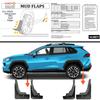 XUKEY Mud Flaps for Toyota Rav4 ABS Fender Front and Set Mudguards, 2019-2025 Models, Material, Protection, Black, Rear, 4PCS/1