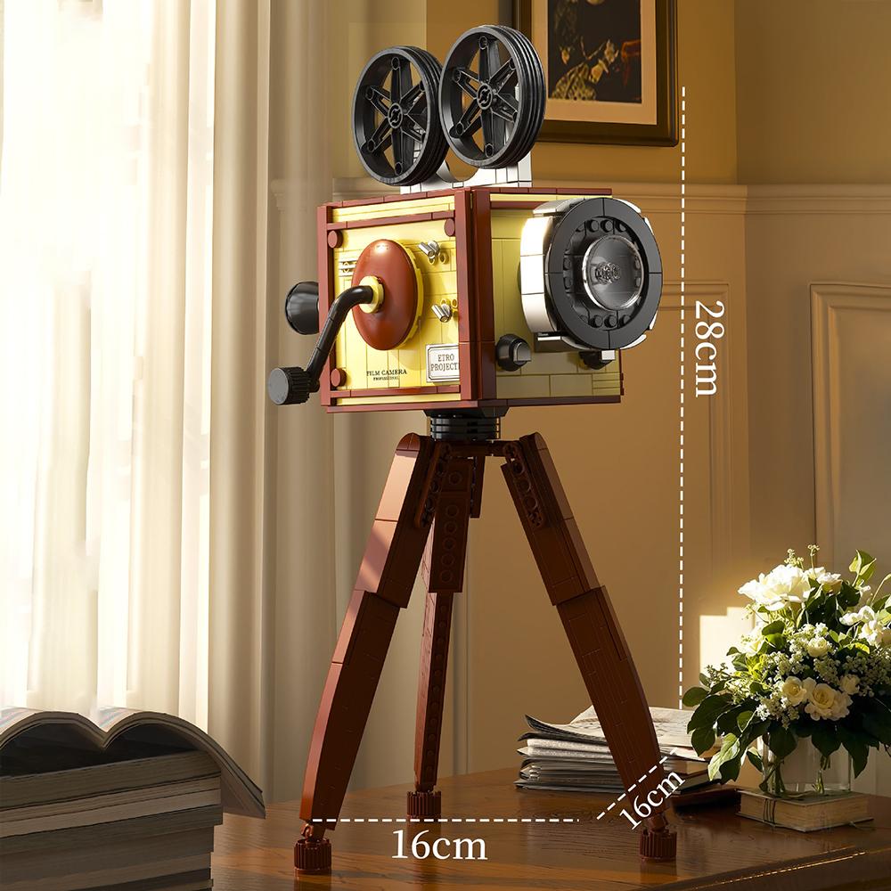 KNEW BUILT Classic Digital Camera Model Mini Brick Toys for Boys Adult Assembly Design Block Kits Classical Collection Projector