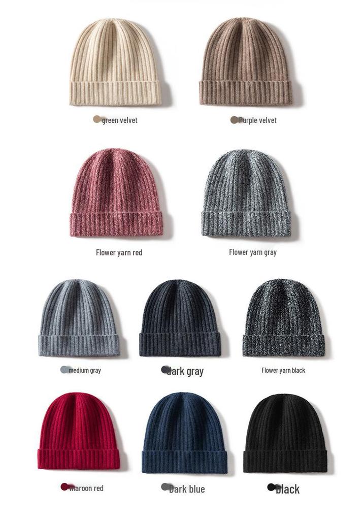 Treasure Series Cashmere Beanie: Unisex Thick Knit Wool Hat with Baby Yarn