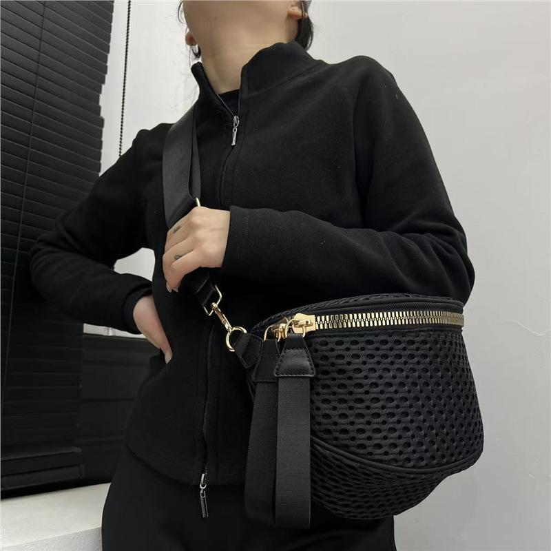 Women'S Mesh Saddle Bag Retro Casual Ultra-Light Portable Versatile Oblique Span Bag