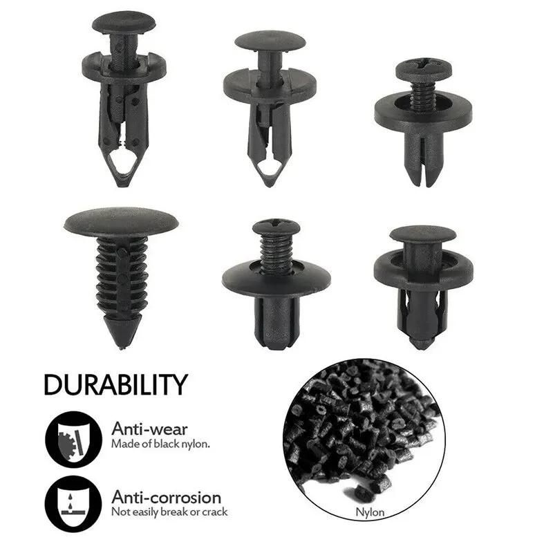 190pcs Car Retainer Clips 6 Size Plastic Fasteners Kit Auto Trim Panel Clip Mixed Car Body Bumper Rivet Set