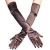 New Women Satin Elastic Full Finger Party Gloves Students Solid Bridal Wedding Dress Long Mittens Outdoor Dance Dress Up Gloves