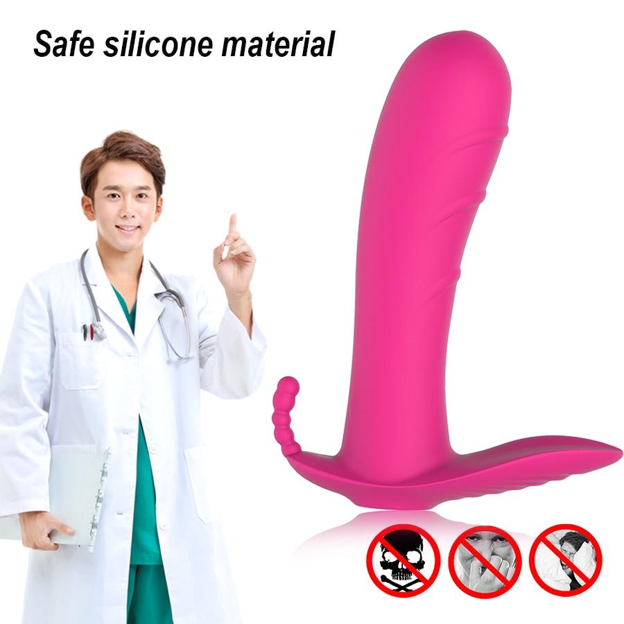 Trådløs fjernkontroll Dildo Vibrator for Kvinner Usynlig Bærbar G Spot Vibrerende Truser Klitorisstimulator Analsexleketøy Kvinnelig onanering