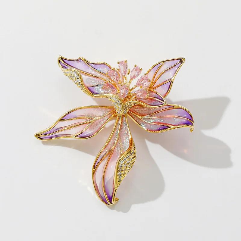 

1Pc Romantic Iris Flower Brooch for Men Women Exquisite Flower Plant Pins Brooches Jewelry Trendy Accessories Party Gifts 2025 ирис