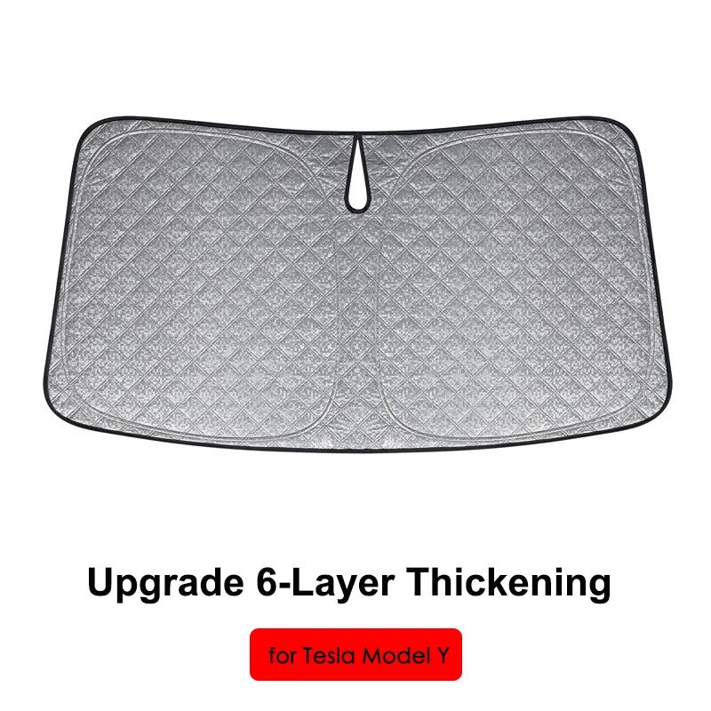For Tesla Model 3 Front Windshield Sunshade 6-Layer Upgraded Y S X Sunshade Automatic Block Summer Sunscreen Heat Shield Cover