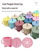 11-Piece Children's Silicone Bear Feeding Set: Food-Grade Bib, Bowl, Straw Cup & Tableware