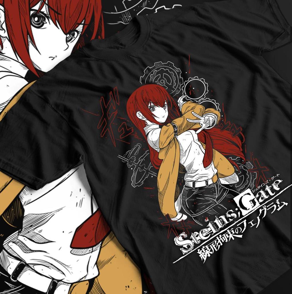 Steins Gate Tshirt Kurisu Makise Girl Kawaii Waifu Anime Tshirt Men and Women Summer Cotton Loose Fashion Top