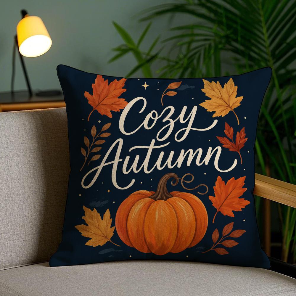 Autumn Color Scheme Cushion Cover Short Plush Soft DoubleSided Printing Pillow Case Cozy Sofa Bedroom Home Decor Gift