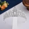 Elegant Blue Diamond Princess Crown Rhinestone Headband – Korean Style Crystal Wedding Accessory