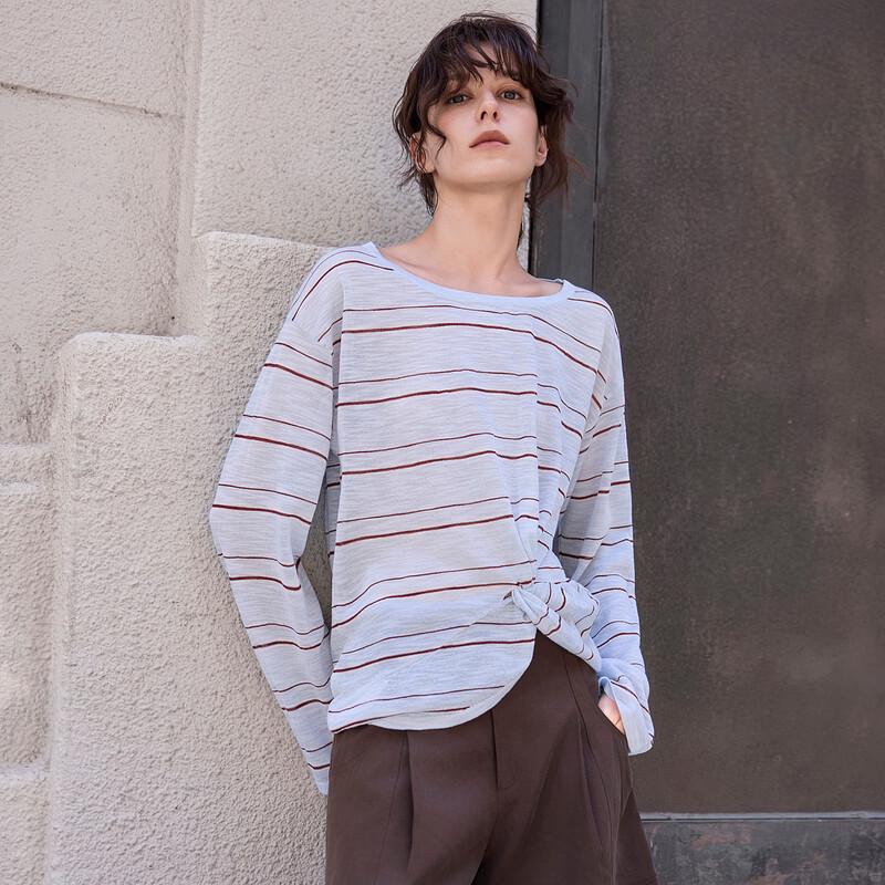 Женский вязаный джемпер в полоску ELLE Retro L