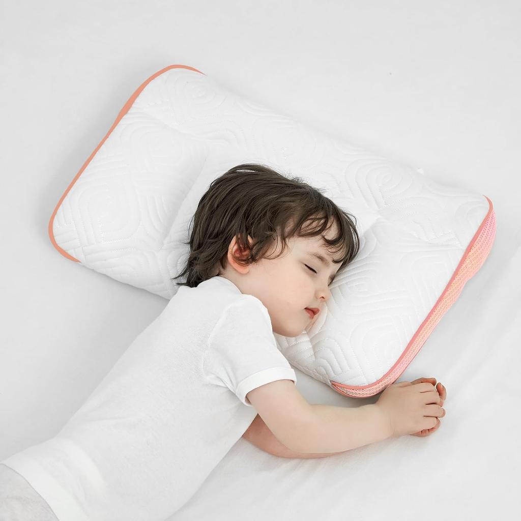Toddler Pillow 2-6 Year Old,PP Cotton Kids Pillow for Sleeping,Partially Filled PE Hose,Supports Cervical Vertebrae,Kids Pillow for Side Sleeper,