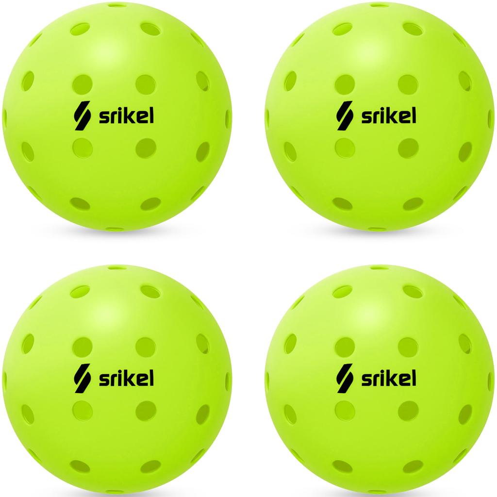 Srikel Outdoor Pickleball - USAPA Approved, Seamless Rotomold Design for Durability, 4-Pack Greens, 40 Holes of Crack-Resistant Pickleball for