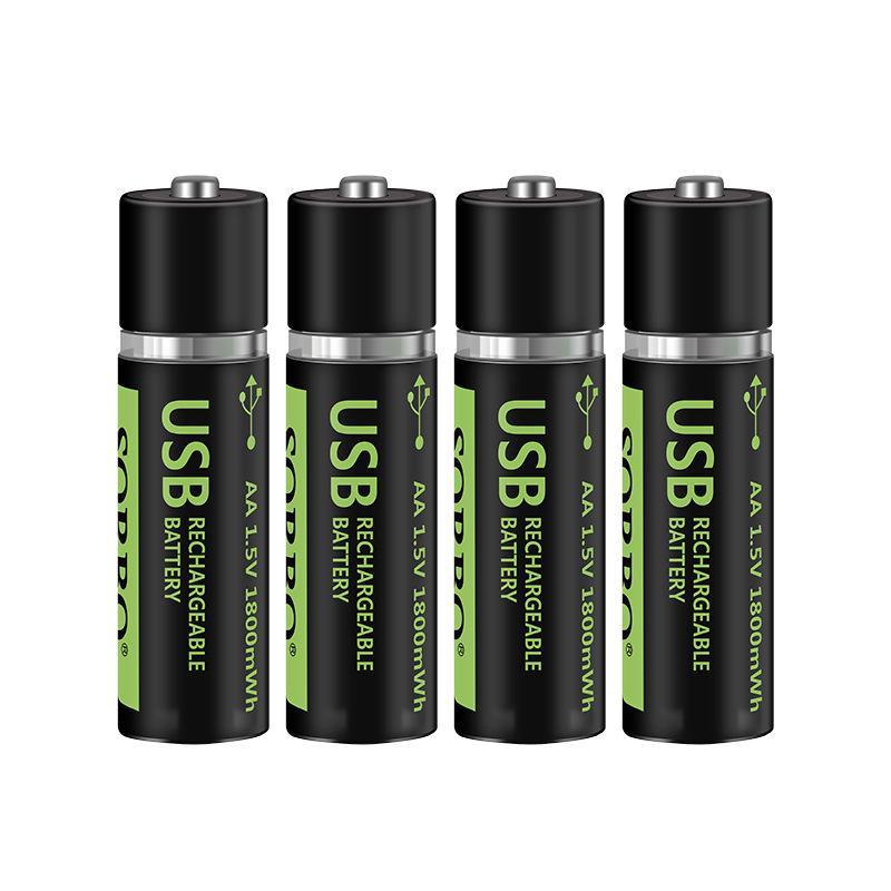 USB 5. Generation Schnellladegerät-Kit für 1,5V wiederaufladbare Lithiumbatterien & Universelle Sportkameras