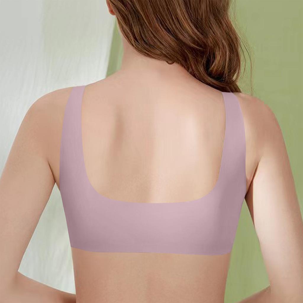 Women's Underwear Fixed Cup Front Buckle Lace Without Steel Ring Vest Bra