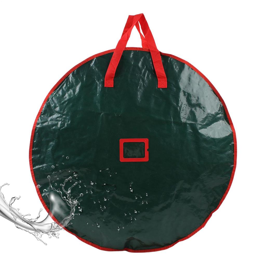 30-inch Christmas Wreath Storage Container PE Waterproof Fabric Zippered Box Christmas Wreath Storage With Reinforced Handles