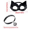 Catgirl Eye Mask With Leather Rivets Choker Catgirl Costume Accessories Half Face Mask For Women Masquerade Halloween