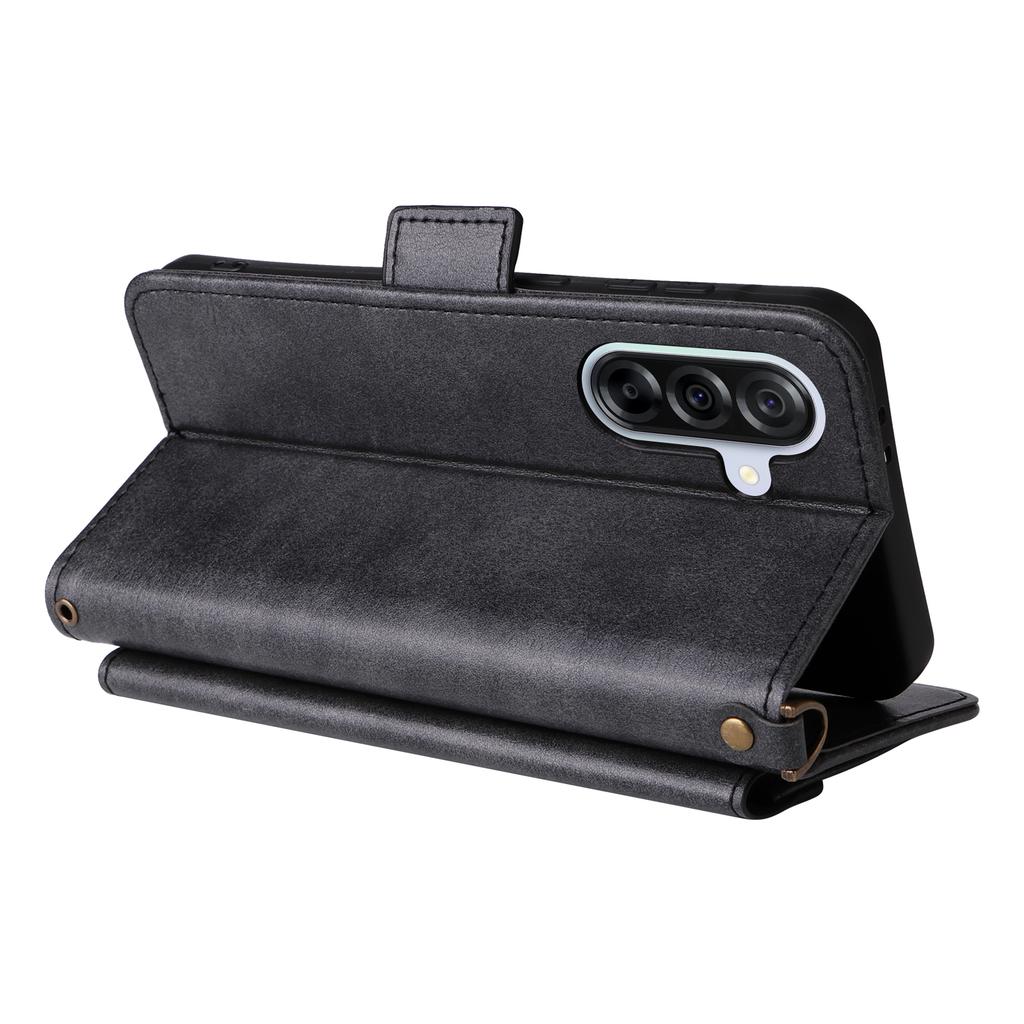 For Samsung Galaxy A36 5G Leather Case Magnetic Closure Wallet Stand Phone Cover with Crossbody Strap