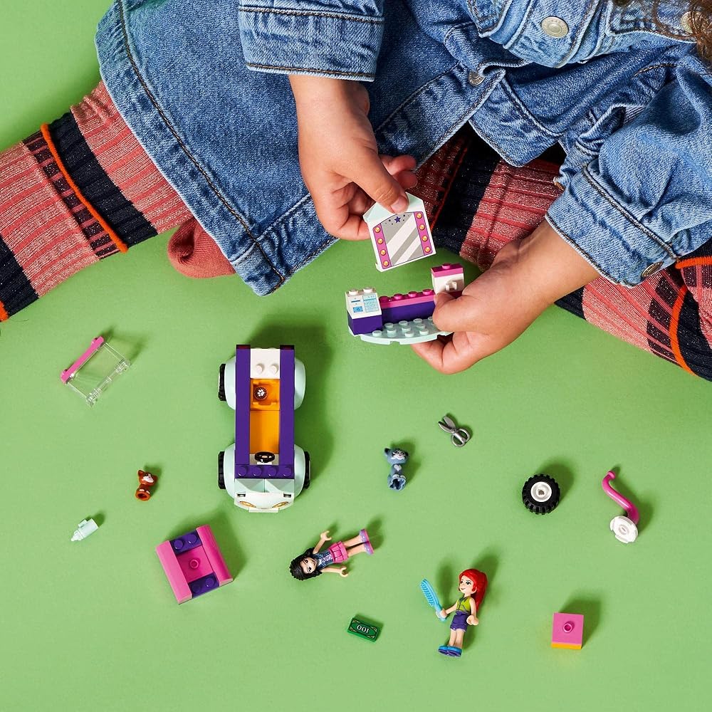 LEGO Friends Cat Pet Salon Car 41439 Toy Building Blocks for Kids Ages 4 and Up