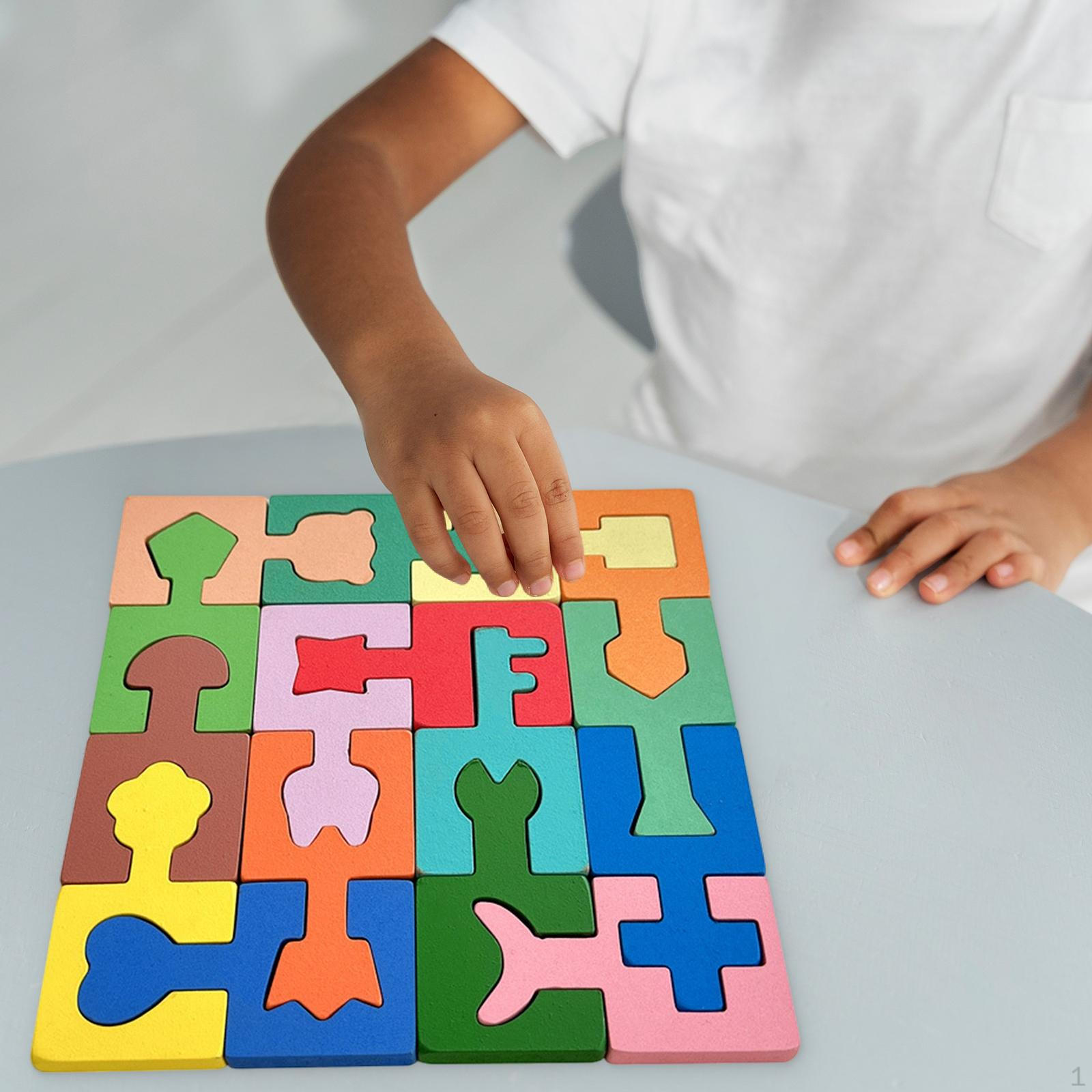 Wooden Educational Shape Puzzle with Geometric Design Board Toys for Children Kids Ages 3 4 5