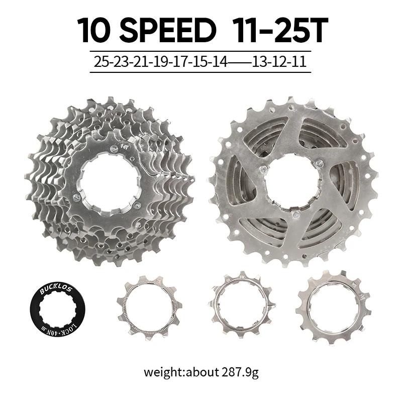 BUCKLOS Bicycle Cassette 10/11/12 Speed Road Mountain Bike Cassette 11-25T 11-32T 11-40T 11-50T 11-52T MTB Cassette for HG Hub 10S 11-25T