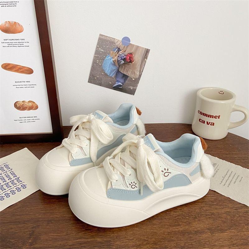 Cute thick-bottomed buns 22 new summer breathable casual shoes student sports board shoes