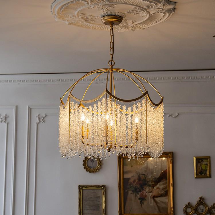 French Crystal Chandelier: Luxury Retro Tassel Light for Bedroom or Restaurant
