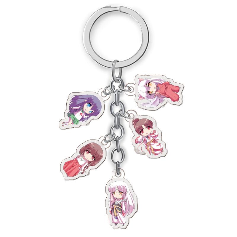 Inuyasha Anime Acrylic Keychain Set - 5 Cute Figures 27mm