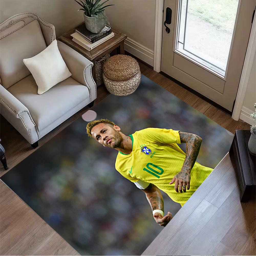Brazilian Footballer Action Floor Rug Office Rug Suitable for Balcony Kitchen Living Rooms Entryway Anti-slip Rug Office home decor