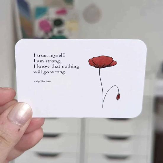 1 sada kapesních karet s básničkou s úložným sáčkem Úleva od stresu Úzkost pozitivního života Podpora emocí Afirmace Sada karet poezie Děti Dospělí Dárek