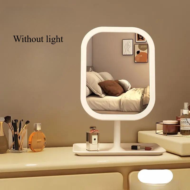 

Настольное зеркало для макияжа с 3-цветной регулируемой яркостью, светодиодное зеркало для макияжа с подсветкой, сенсорное зеркало, зеркало для макияжа для женской спальни слоновая кость