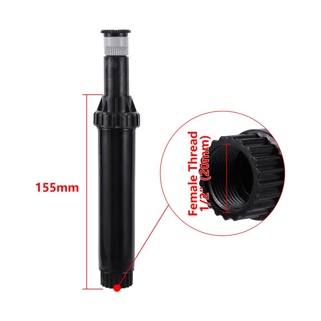 1/2" Adjustable Pop-Up Gear Driven Sprinkler Head Garden Lawn Universal Support Connector 1/2" 3/4" Male Connector