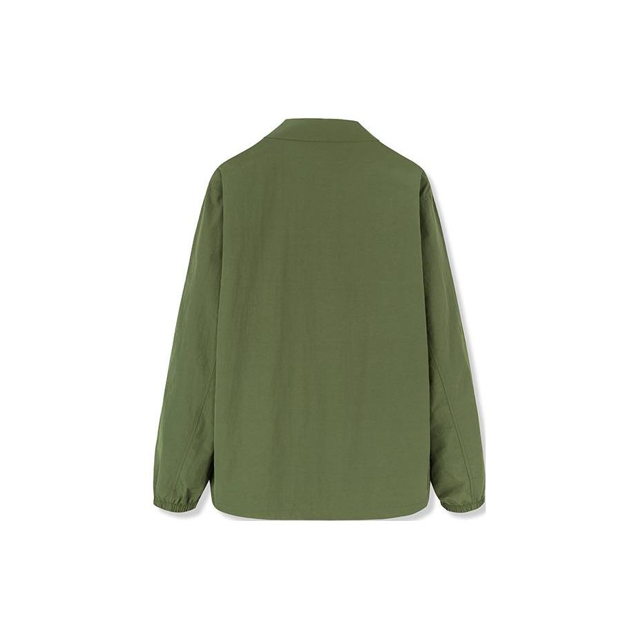 Anta Logo Print Single-Breasted Collar Jacket Unisex jackets Green 172238606-2